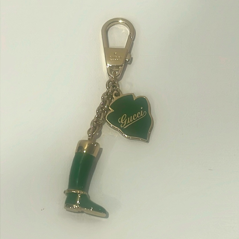Gucci green boot key chain bag charm